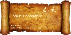 Loser Annamária névjegykártya